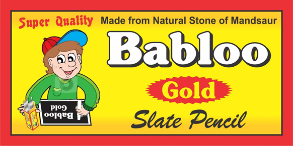 Babloo Gold Slate Pencil (Cartoon Containing 25 Box)